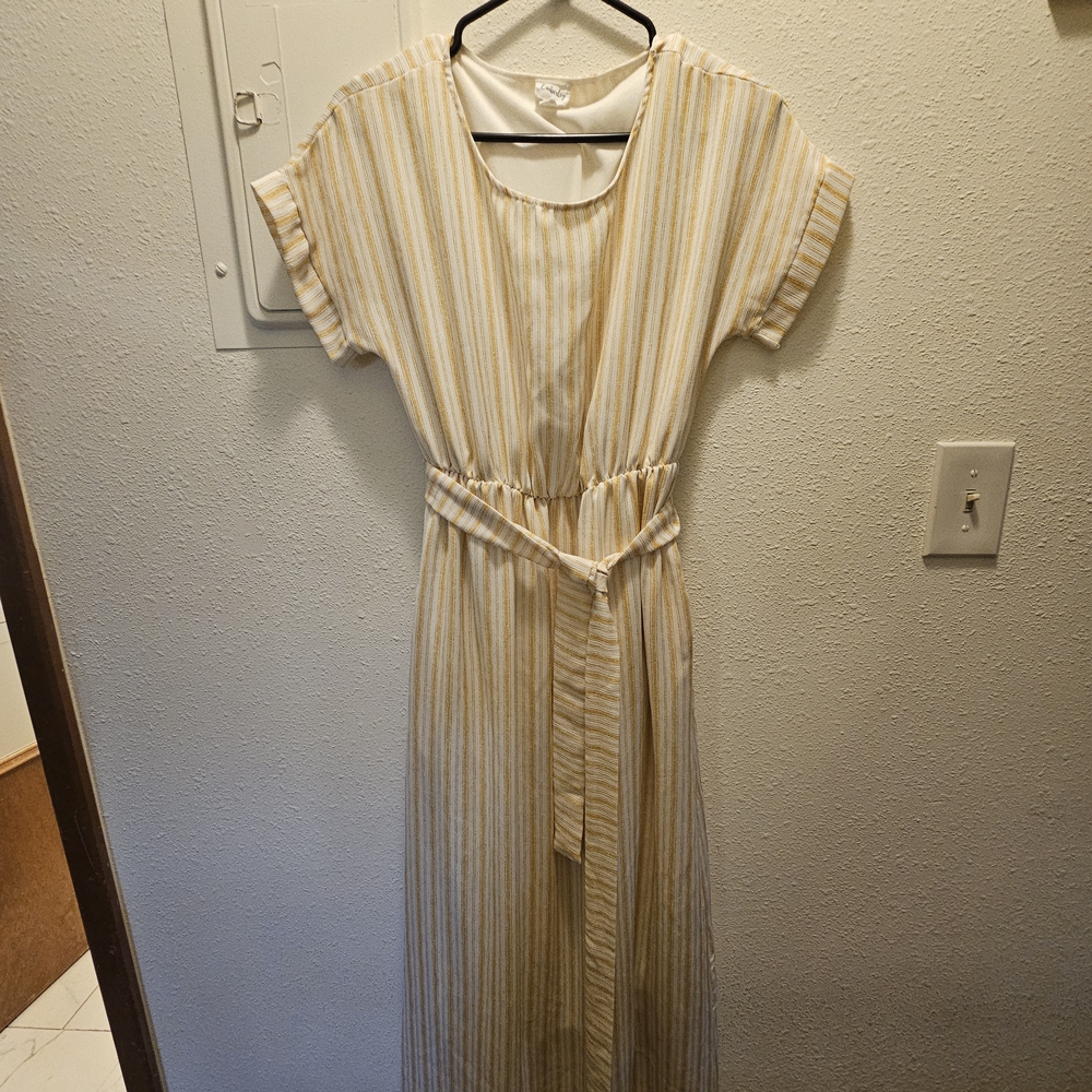 Striped Yellow and White Maxi Dress